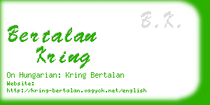 bertalan kring business card